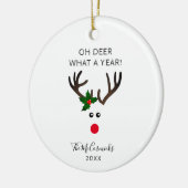 クリおもしろいスマストナイパーソナライズされたダー名年 セラミックオーナメント (左)