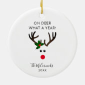 クリおもしろいスマストナイパーソナライズされたダー名年 セラミックオーナメント (裏面)