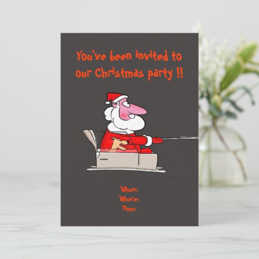 クリおもしろいスマスパーティの招待状 招待状 (スタンド正面)