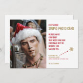 クリおもしろいスマスマネキンのバカな写真カード シーズンカード (正面/裏面)