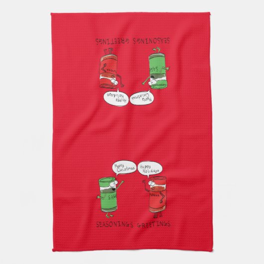 クリおもしろいスマス漫画の料理 キッチンタオル (縦)