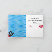 クリおもしろいスマス猫糸編み物 シーズンカード (内部)