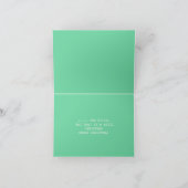 クリおもしろいスマス用の緑色のシカ シーズンカード (内部)