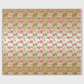 ♫♥クリおもしろいスマス魚釣りメリーフィッシュマス金ゴールド ラッピングペーパー (フラット)