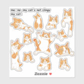 クリおもしろいンギー猫ステッカー シール (シート)