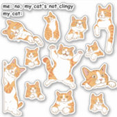 クリおもしろいンギー猫ステッカー シール (正面)