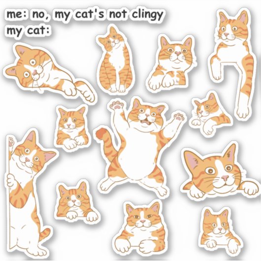 クリおもしろいンギー猫ステッカー シール (正面)