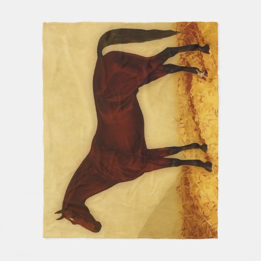 クリのコートを持つアラビアの馬 フリースブランケット (正面)