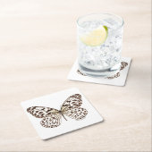 クリのトラの蝶 スクエアペーパーコースター (インサイチュ)