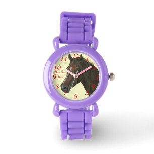 クリのロバの馬のポートレートのウマ科のな芸術の絵画 腕時計