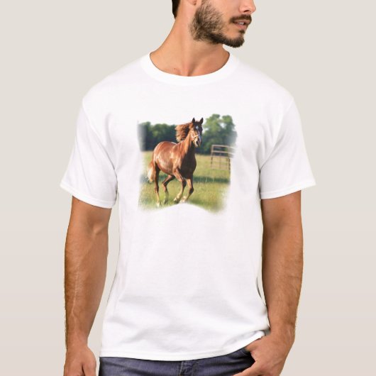 クリの疾走する馬の人のTシャツ Tシャツ (正面)