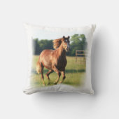 クリの疾走する馬の枕 クッション (正面)