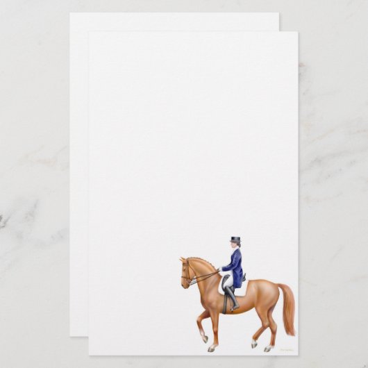 クリの馬場馬術の馬の文房具 便箋 (正面/裏面)