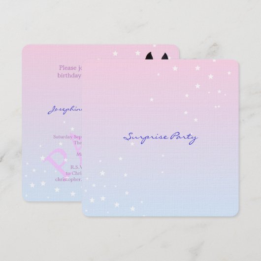 クリの馬（白い星） 招待状 (正面/裏面)