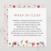 クリアのワイルドフラワー花飾りシャワー ラッピング 招待状 (正面/裏面)