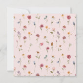 クリアのワイルドフラワー花飾りシャワー ラッピング 招待状 (裏面)