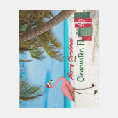 クリアウォーターからのメリークリスマス フリースブランケット (正面)