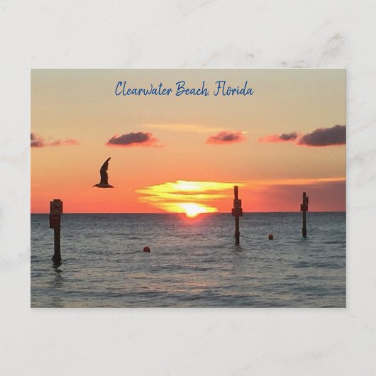 クリアウォータービーチの夕日 ポストカード (正面)