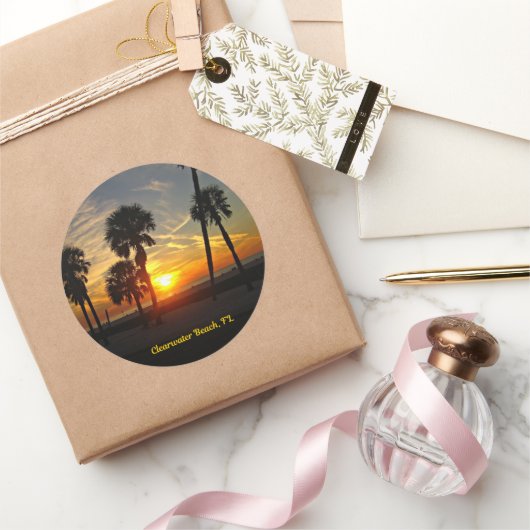 クリアウォータービーチサンセット ラウンドシール (ギフト)