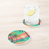 クリアウォータービーチフロリダトロピカルパームツリー1950s コースター (側面)