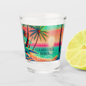 クリアウォータービーチフロリダトロピカルパームツリー1950s ショットグラス (正面)
