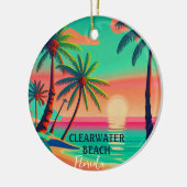 クリアウォータービーチフロリダトロピカルパームツリー1950s セラミックオーナメント (左)