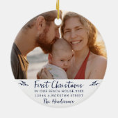 クリアウォータービーチフロリダトロピカルパームツリー1950s セラミックオーナメント (裏面)