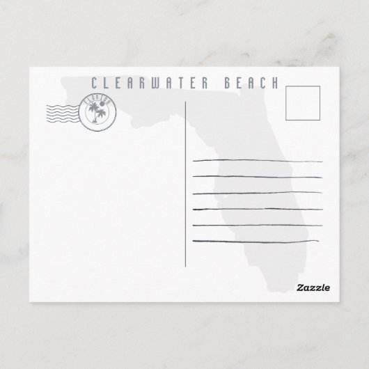 クリアウォータービーチフロリダパームツリーデミダーズ60s ポストカード (裏面)