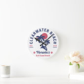 クリアウォータービーチフロリダパームツリーデミダーズ ラウンド壁時計 (ホーム)