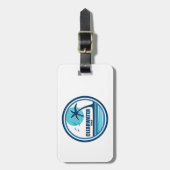 クリアウォータービーチフロリダパームツリーバード ラゲッジタグ (正面縦)