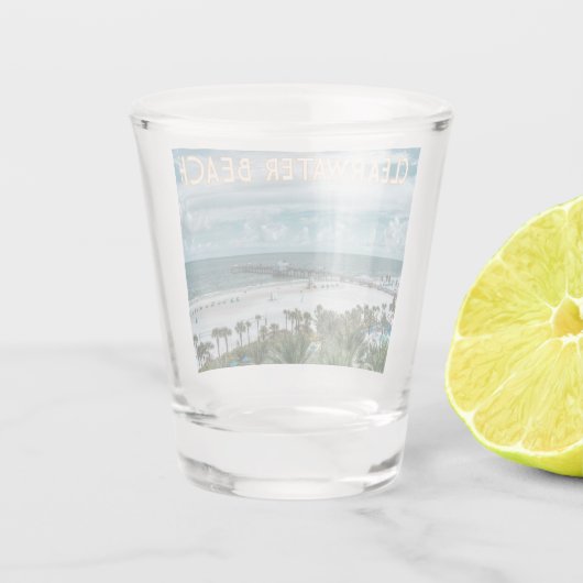 クリアウォータービーチフロリダビーチシーン ショットグラス (裏面)