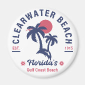 クリアウォータービーチフロリダヴィンテージお土産パーム マグネット (正面)