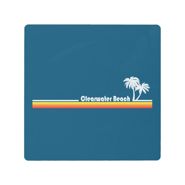 クリアウォータービーチフロリダ メタルプリント (正面)