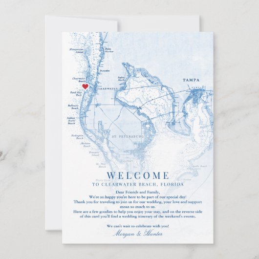クリアウォータービーチフロリ結婚ダーズのウェルカム日程 サンキューカード (正面)