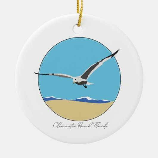 クリアウォータービーチ、フロリダシーガルオーバービーチ セラミックオーナメント (正面)