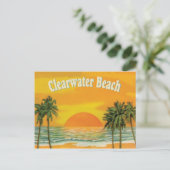 クリアウォータービーチ、フロリダヴィンテージサンセット ポストカード (スタンド正面)
