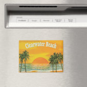 クリアウォータービーチ、フロリダヴィンテージサンセット マグネット (インサイチュ (食洗機))