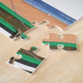 クリアウォータービーチ，フロリダヴィンテージ旅行ポスター ジグソーパズル (側面)