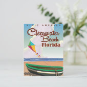 クリアウォータービーチ,フロリダヴィンテージ旅行ポスター ポストカード (スタンド正面)