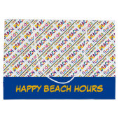 クリアウォータービーチ、フロリダ州。カラフル文字パターン ラージペーパーバッグ (裏面)