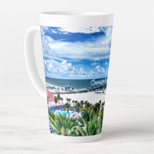 クリアウォータービーチ，フロリダ，休暇の目的地 カフェラテマグ (左アングル)