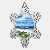 クリアウォータービーチ，フロリダ，休暇の目的地， スノーフレークピューターオーナメント (右)