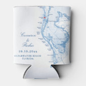 クリアウォータービーチFLマップ結婚式の引き出物ドリンク 缶クーラー (正面)