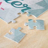 クリアウォーターフロリダピンクフラミンゴレトロ ジグソーパズル (側面)