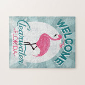 クリアウォーターフロリダピンクフラミンゴレトロ ジグソーパズル (横)