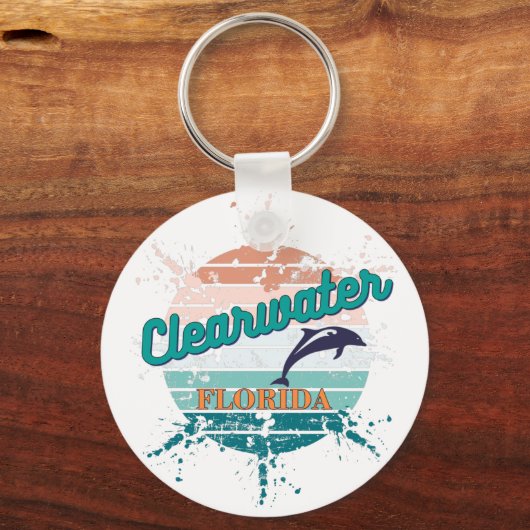 クリアウォーターフロリダレトロ爆発サンセット キーホルダー (正面)