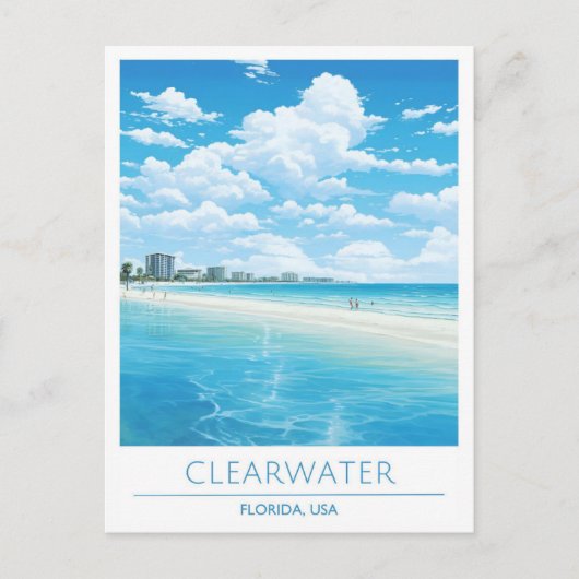 クリアウォーターフロリダUSAスペインヴィンテージ旅行 ポストカード (正面)