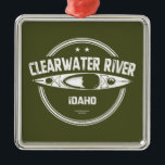 クリアウォーターリバーアイダホカヤック メタルオーナメント<br><div class="desc">アイダホの中フォークClearwater Riverには、ロッサ川とセルウェイ川、およびロクサ川に沿ったルイスとクラークの探査経路の一部が含まれている。</div>