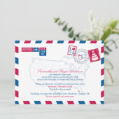 クリアウォーター・ビーチ フロリダ州 エアメール 結婚式の披露宴 招待状 (スタンド正面)