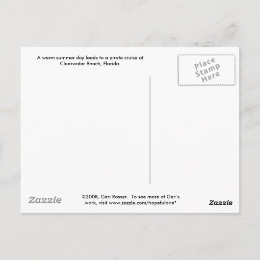 クリアウタービーチ海賊巡航はがき ポストカード (裏面)